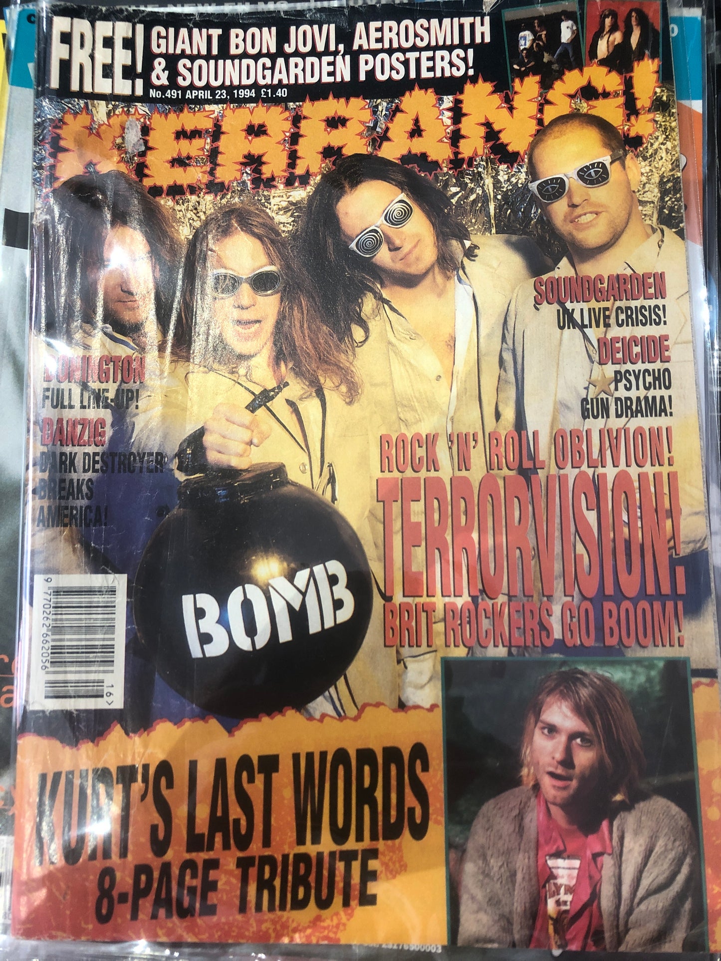 KERRANG! MAGAZINE APRIL 1994 - SOUND GARDEN COVER