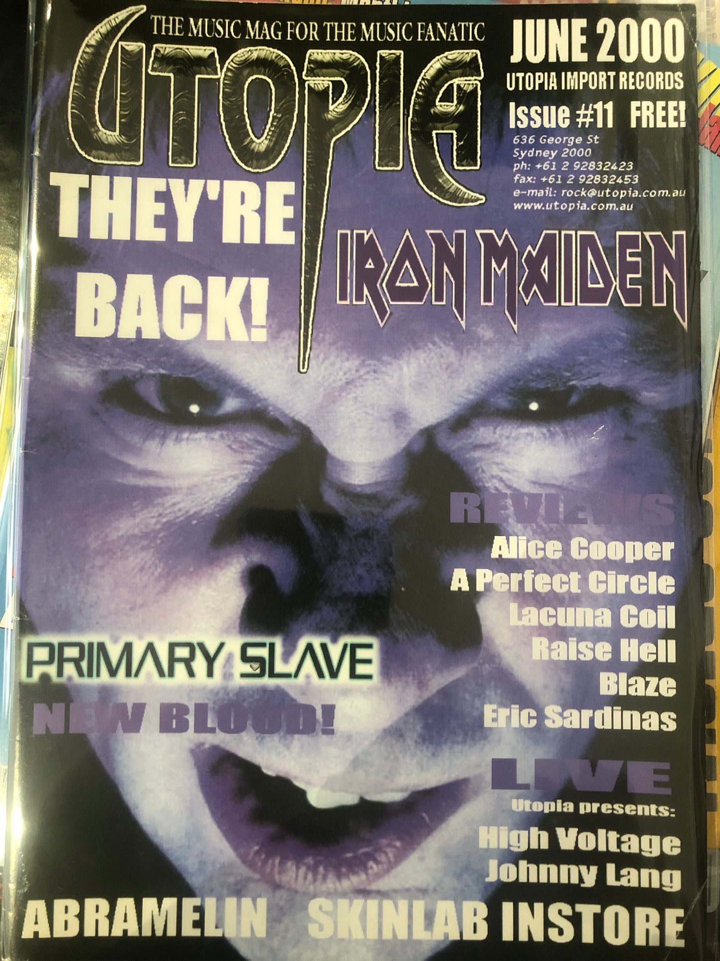 UTOPIA JUNE 2000 ISSUE 11 - IRON MAIDEN COVER
