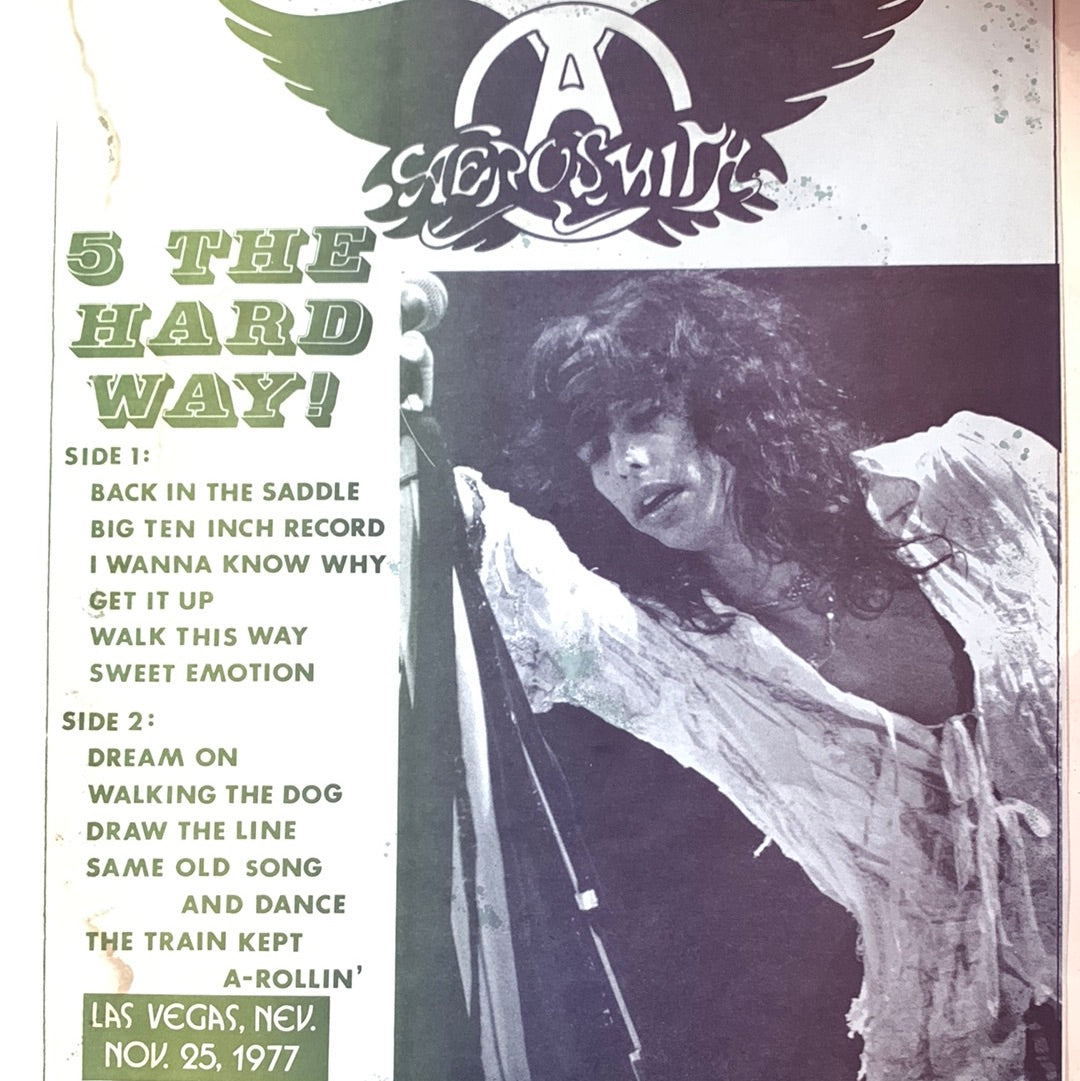 AEROSMITH - 5 THE HARD WAY LAS VEGAS 25-11-1977 VG+/VG 1977