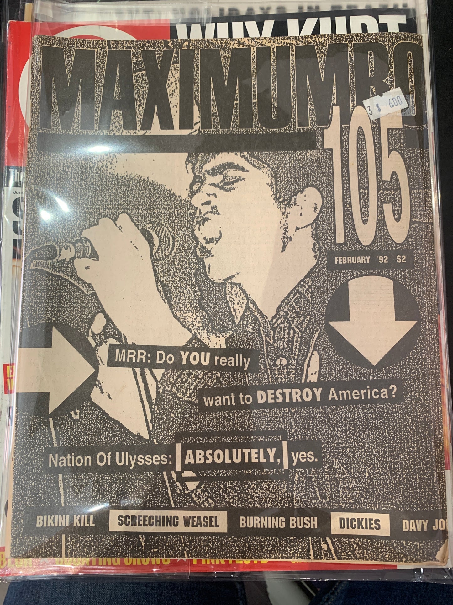MAXIMUMBO MAGAZINE FEBRUARY 1992 ISSUE 105 - BIKINI KILL
