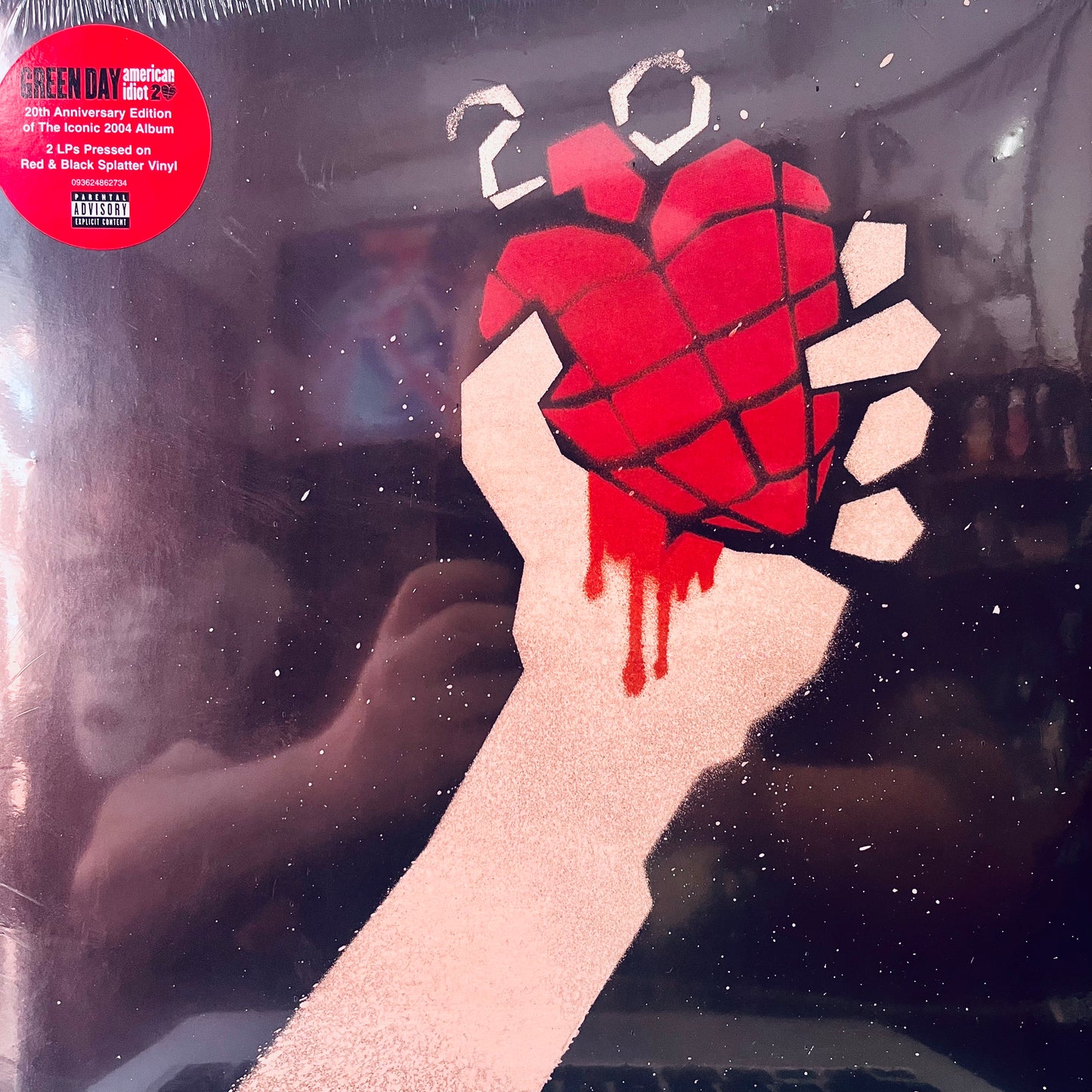 GREEN DAY - AMERICAN IDIOT 20TH ANNIVERSARY RED AND BLACK SPLATTER