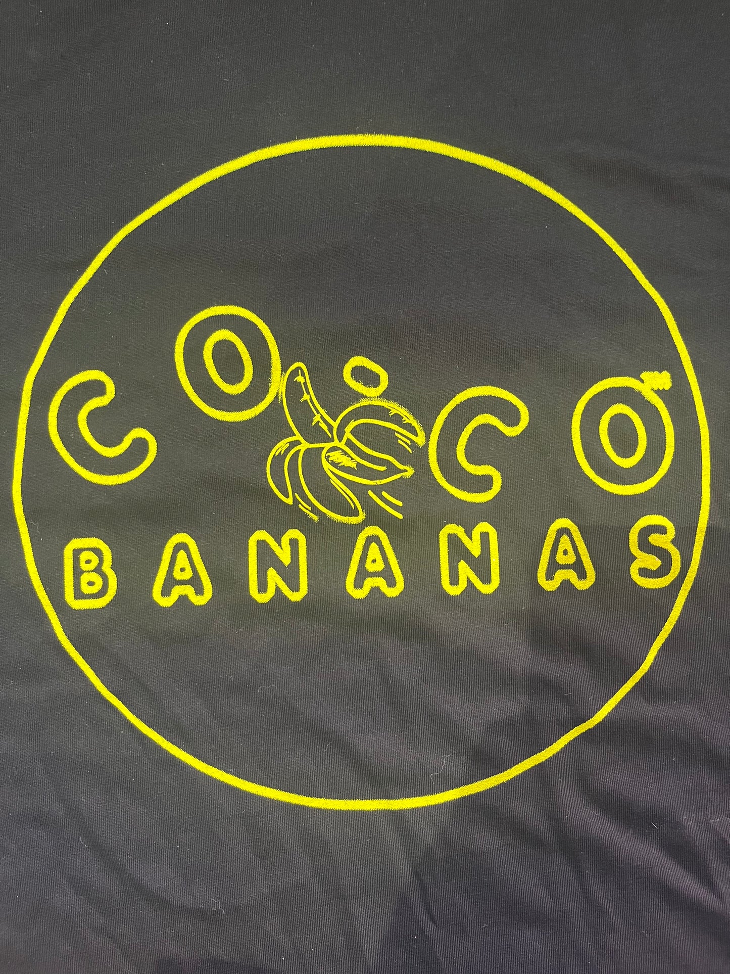 New!! CO-CO BANANAS 'STAMP' DESIGN TEE SHIRT! YELLOW PRINT