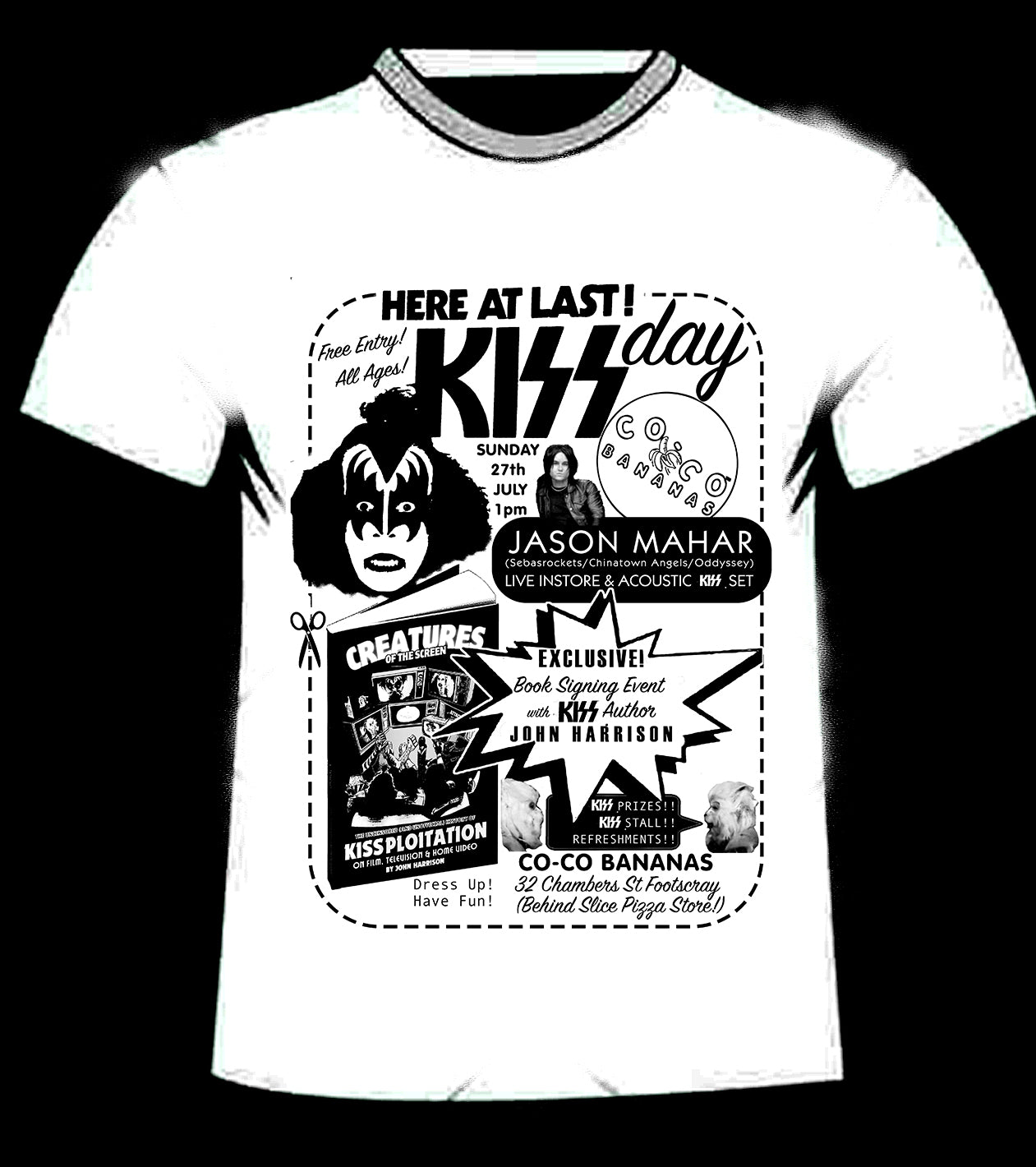 KISS DAY WHITE TEE VERY LIMITED STOCK!