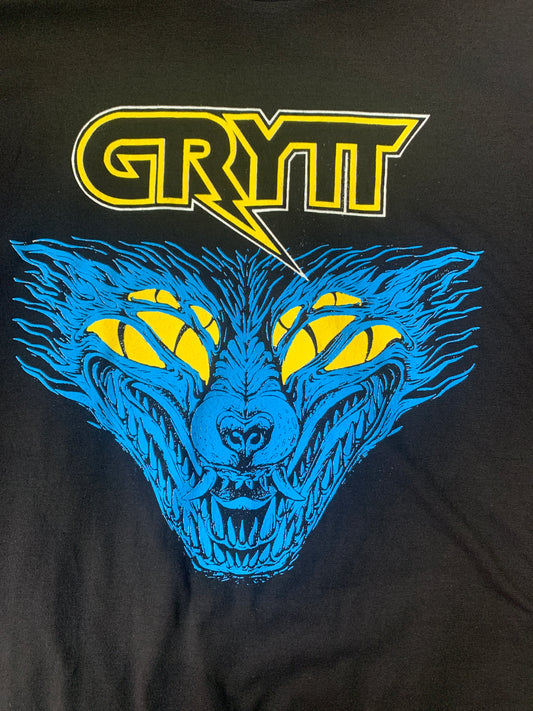 GRYTT BLUE MONSTER BLACK TEE