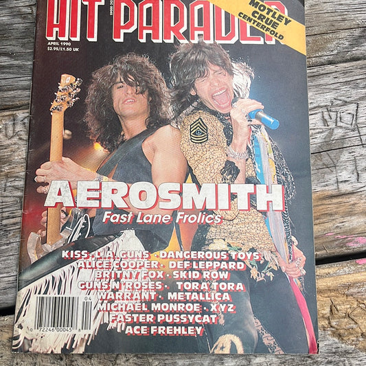 HIT PARADER APRIL 1990 AEROSMITH COVER