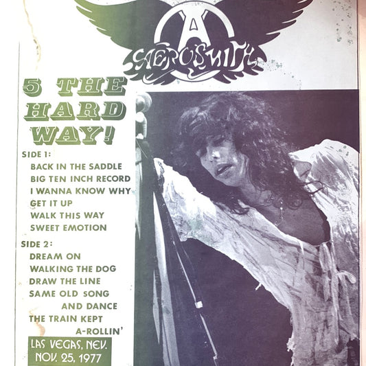 AEROSMITH - 5 THE HARD WAY LAS VEGAS 25-11-1977 VG+/VG 1977