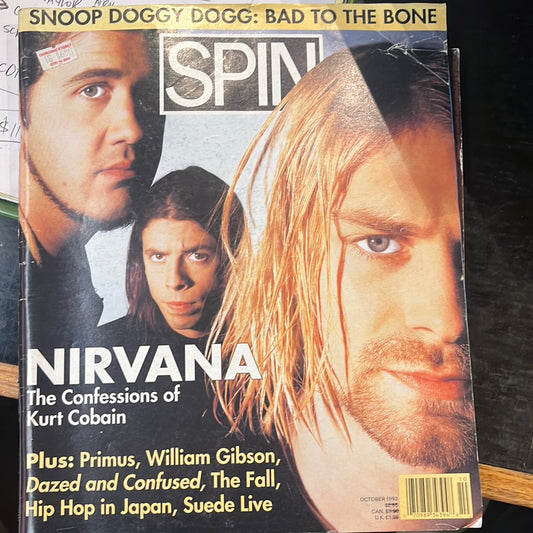 SPIN MAGAZINE OCTOBER 1993 NIRVANA COVER