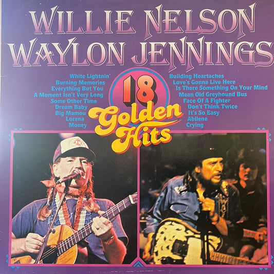 WILLIE NELSON, WAYLON JENNINGS - 18 GOLDEN HITS NM/NM 1978