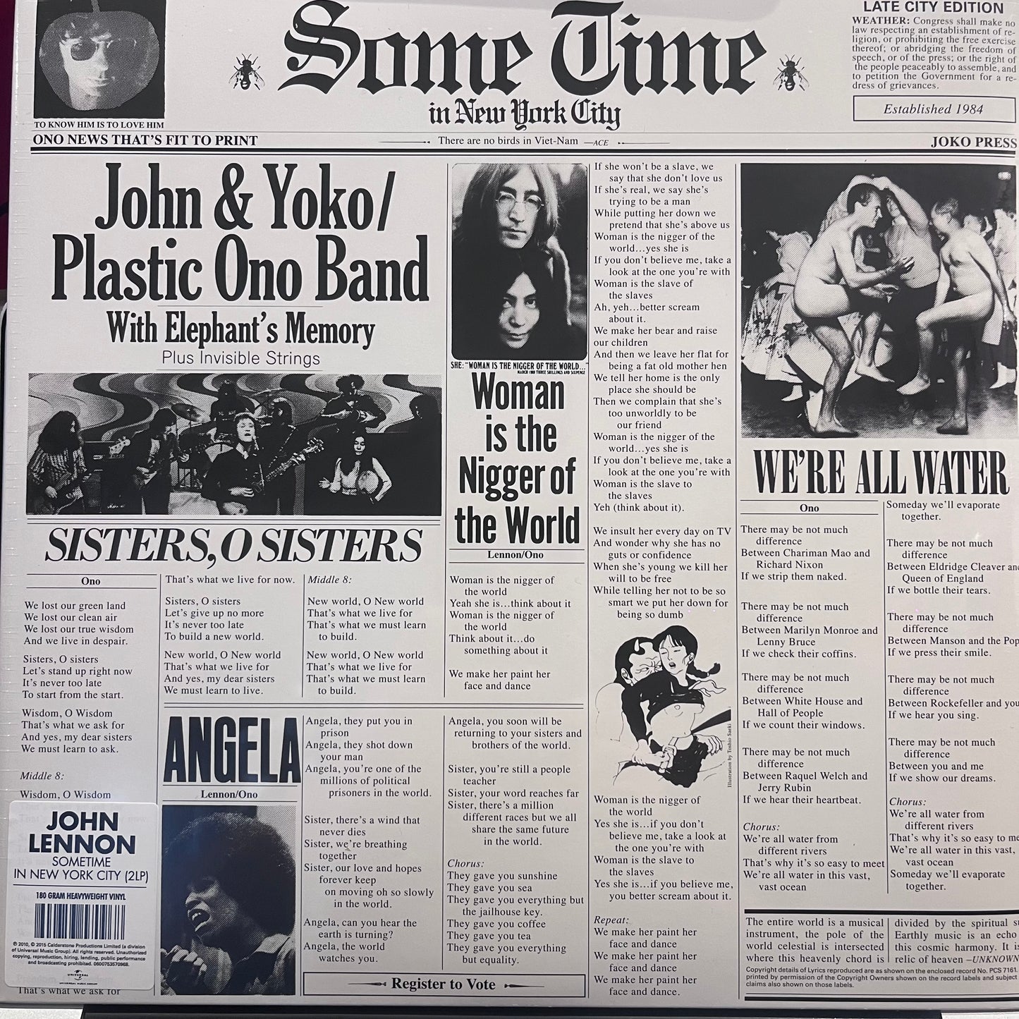 John Lennon & Yoko Ono, The Plastic Ono Band, Elephants Memory, Invisible Strings – Some Time In New York City (2xLP)