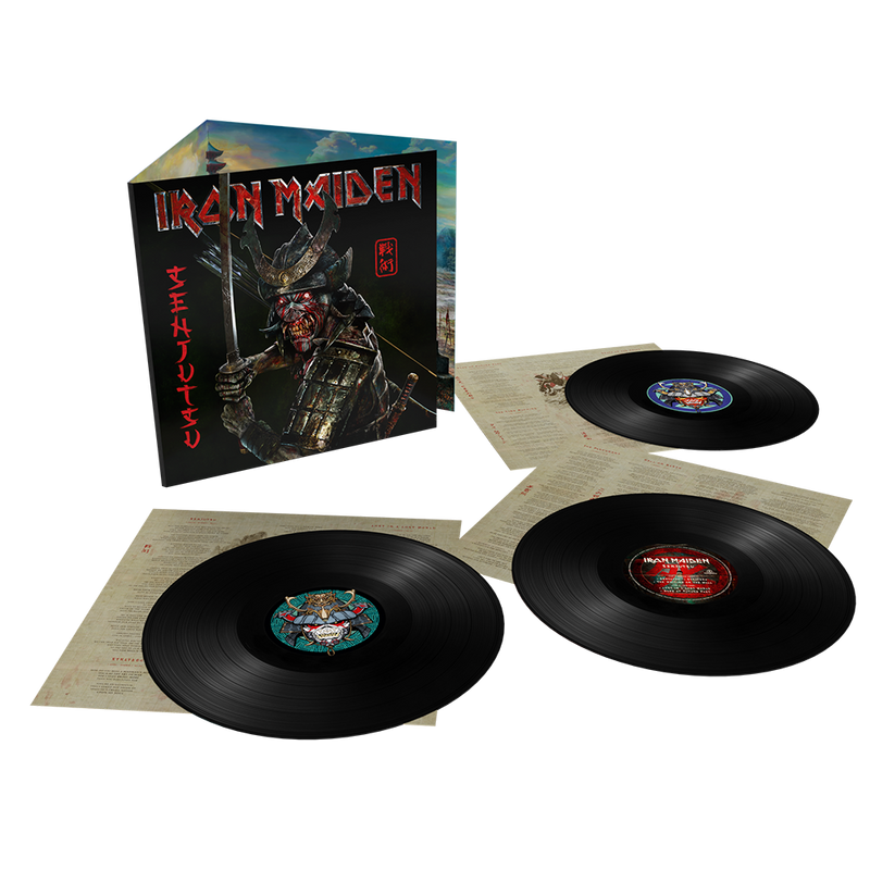 IRON MAIDEN - SENJUTSU LIMITED SILVER AND BLACK MARBLE 3LP  /